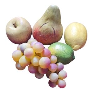 Vintage MCM Fake Fruit Lemon Lime Pear Grapes Apple